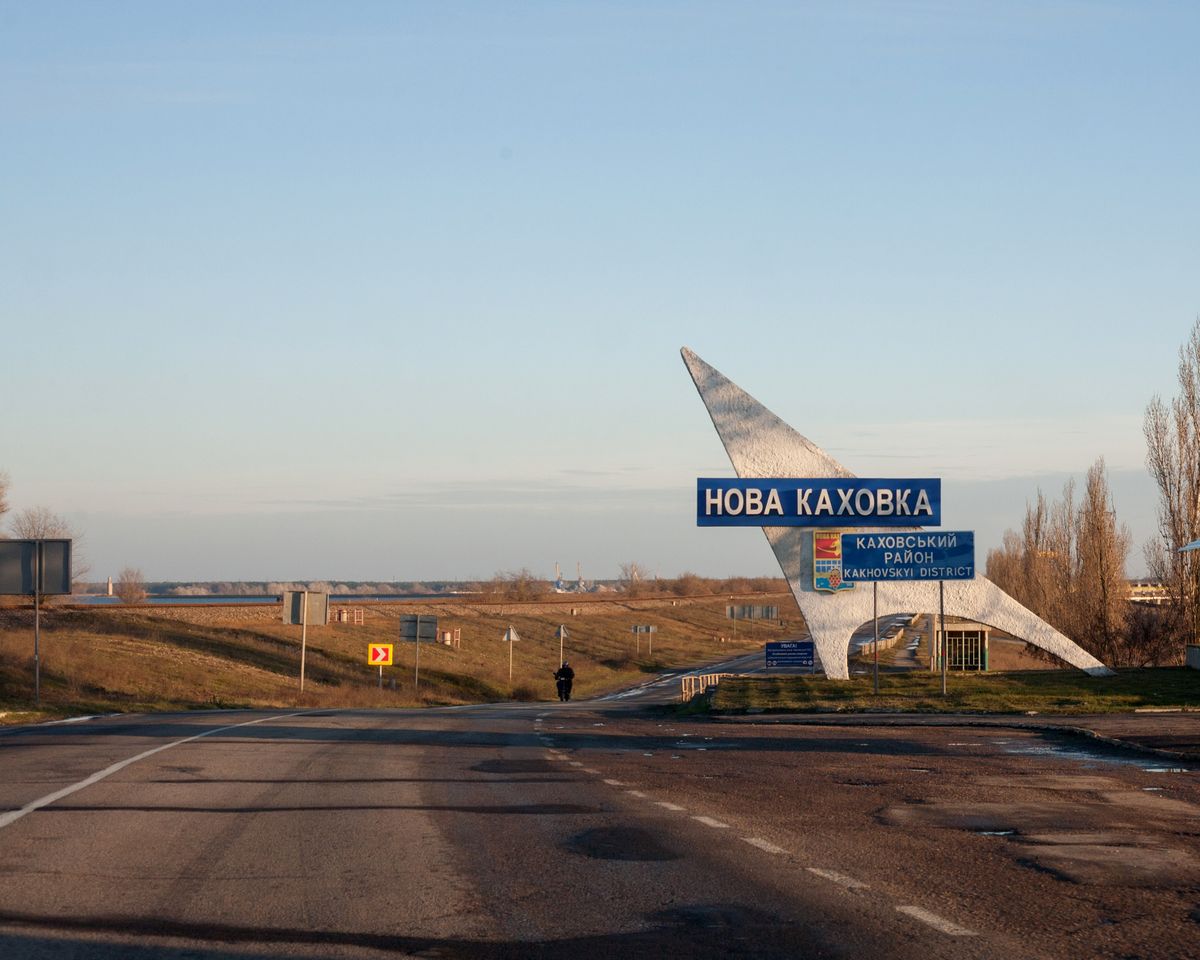 Nova,Kakhovka,,Kherson,Oblast,Region,,Ukraine,-,2022.01.09:,Nova,Kakhovka,
Nova Kakhovka, Kherson Oblast Region, Ukraine - 2022.01.09: Nova Kakhovka city name road sign