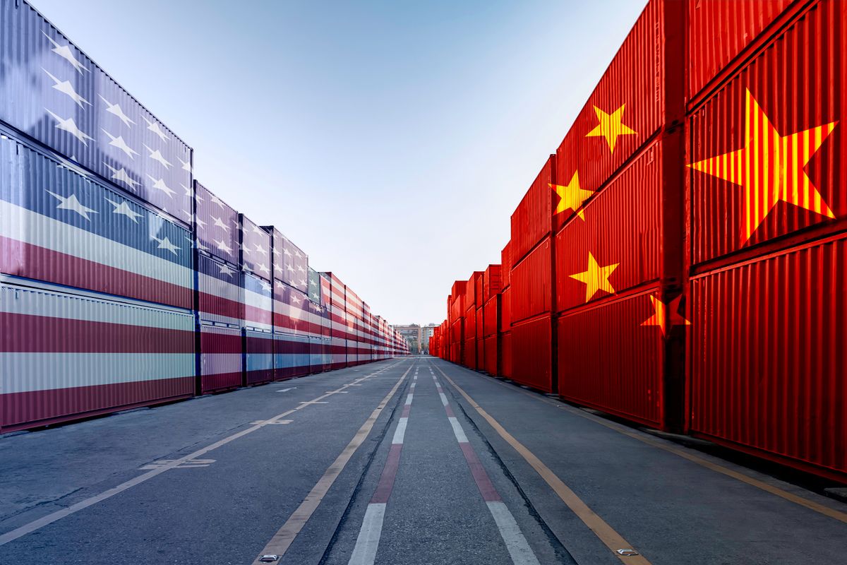Metaphor,Image,Of,United,States,Of,America,And,China,Trade