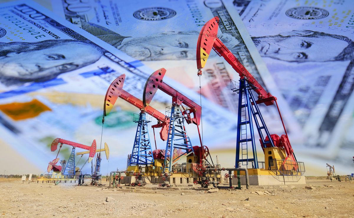 Petroleum,,Petrodollar,And,Crude,Oil,Concept,,Oil,Pump,On,Background