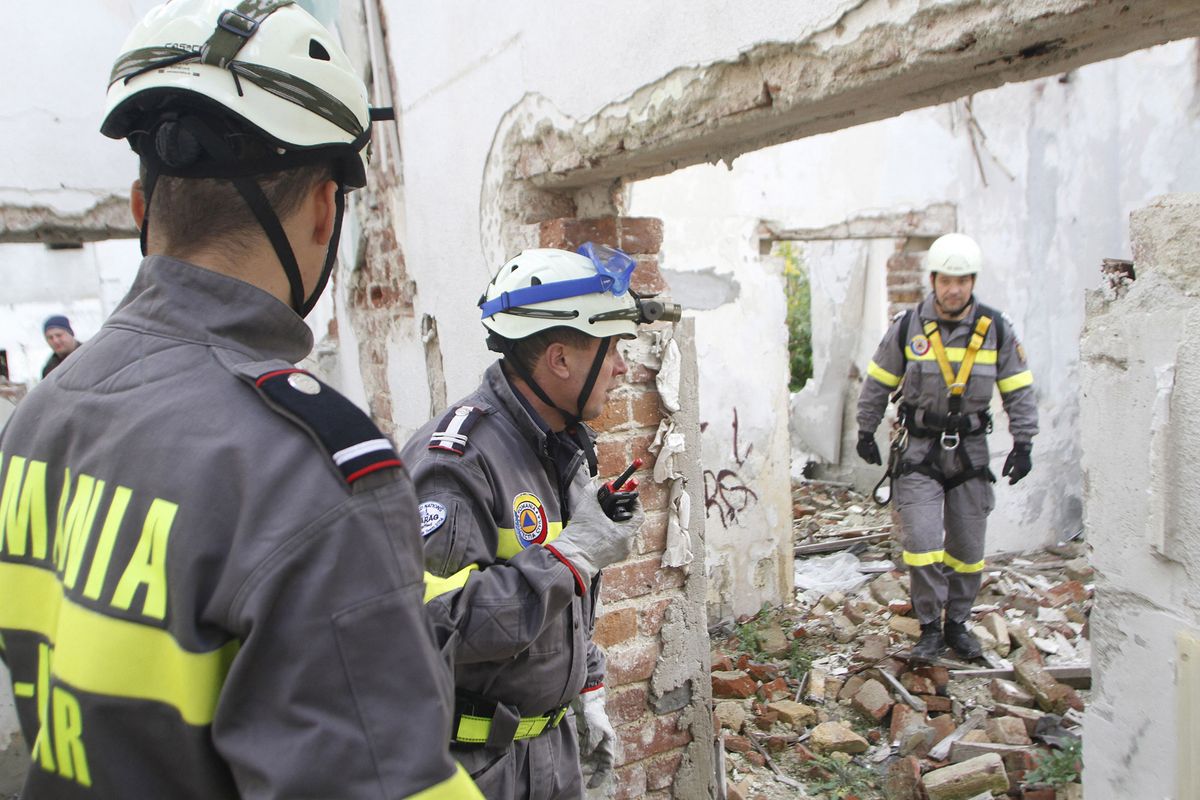 Earthquake Exercise In Bucharest, Romania