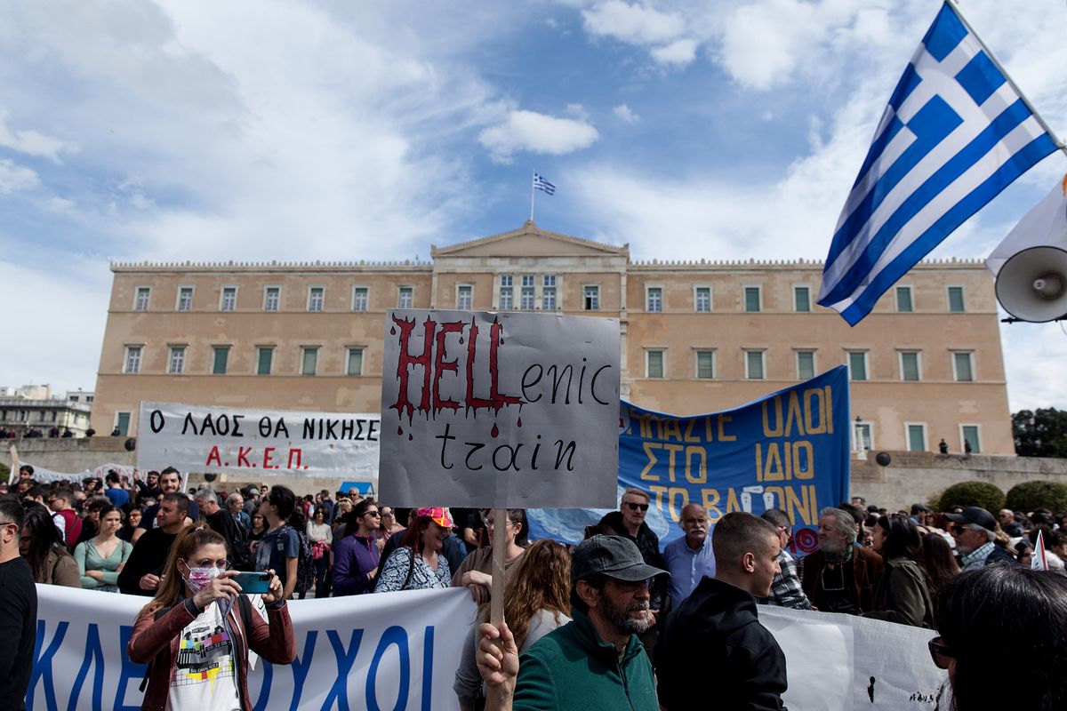 Protest For The Victims Of The Railway Accident In Greece