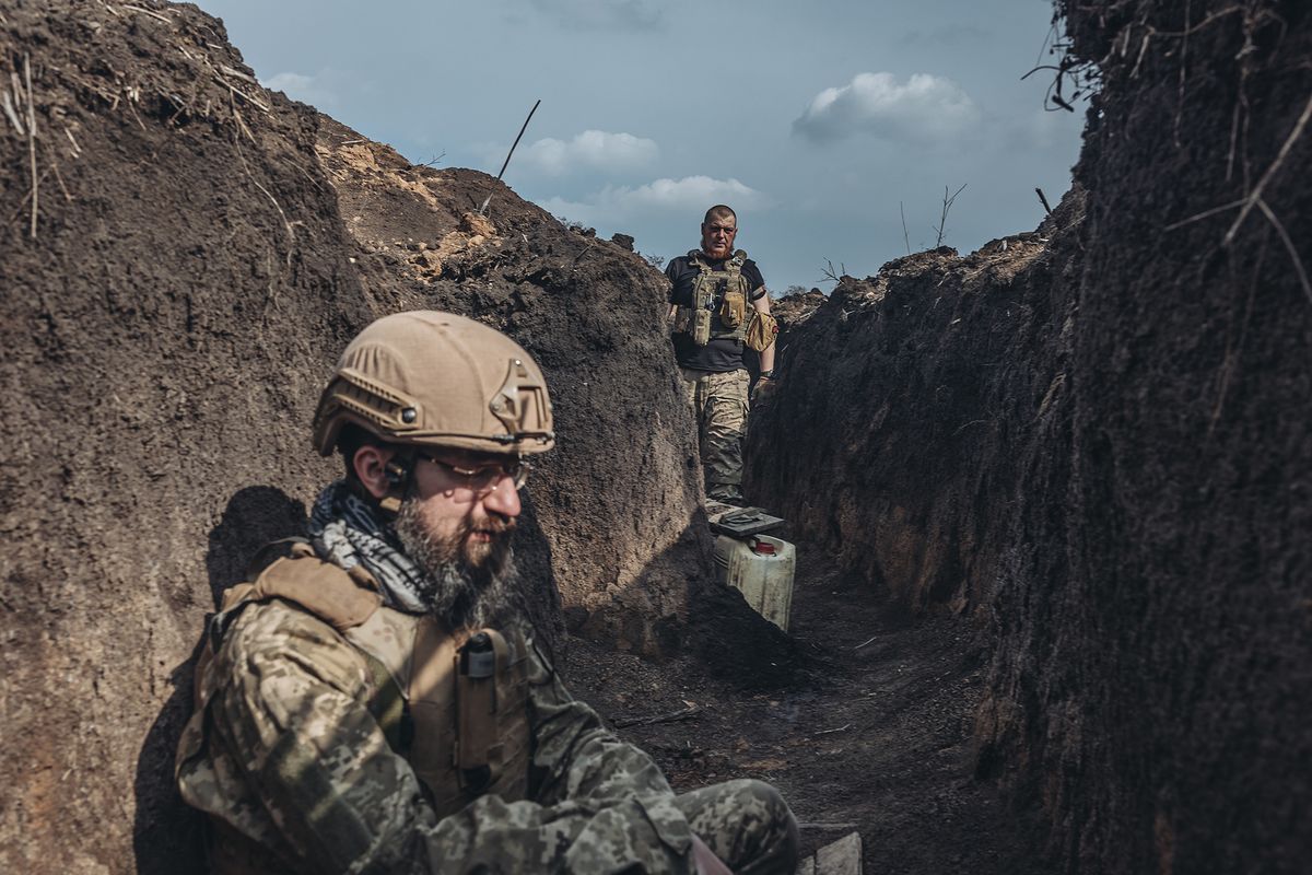 Ukrainian servicemen on the frontline in Bakhmut Bahmut