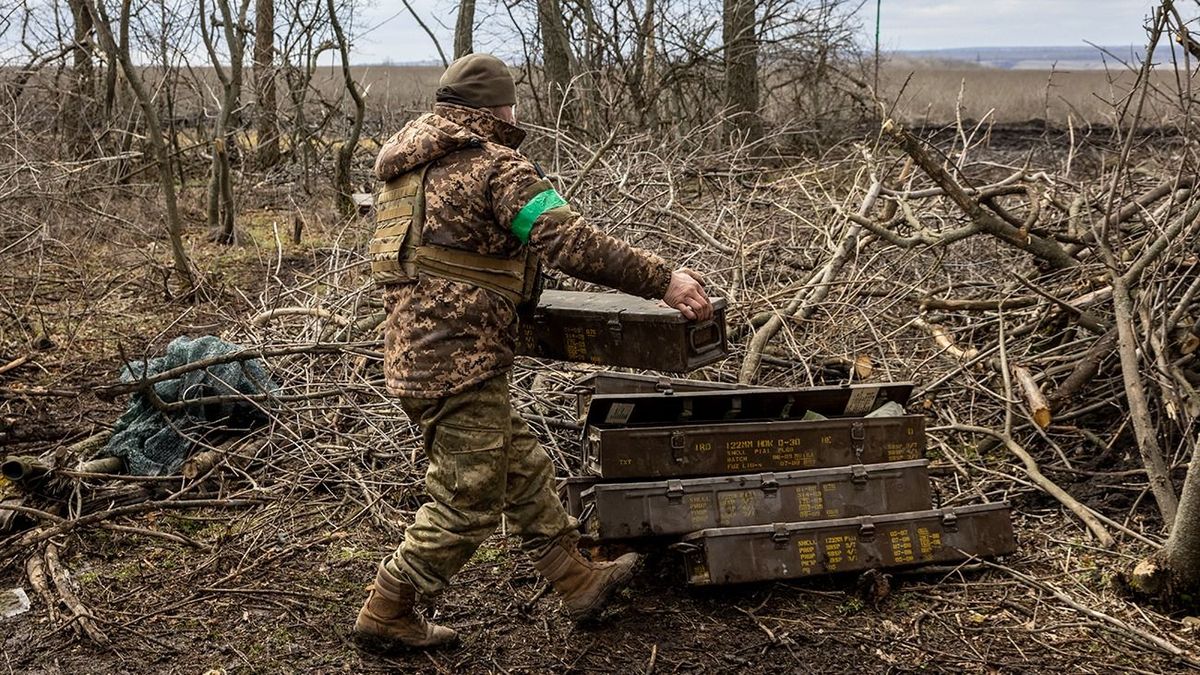Russia's Large-Scale Assault On Ukraine Enters Second Year
DONETSK REGION, UKRAINE - MARCH 02: A Ukrainian soldier stacks empty artillery ammunition boxes at a firing position near the frontline on on March 02, 2023 in the Donetsk Region of eastern Ukraine. Last February, Russia's military invaded Ukraine from three sides and launched airstrikes across the country. Since then, Moscow has withdrawn from north and central parts of Ukraine, focusing its assault on the eastern Donbas region, where it had supported a separatist movement since 2014. (Photo by John Moore/Getty Images)