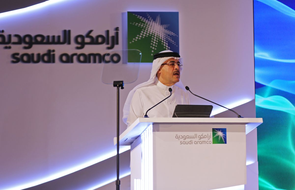 Amin Nasser, chief executive officer of Saudi Arabian Oil Co. (Aramco), speaks during a news conference in Dammam, Saudi Arabia, on Sunday, Nov. 3, 2019. More than three years after Crown Prince Mohammed bin Salman first raised the idea -- and just three weeks after a plan to launch the share sale was abruptly shelved -- oil giant Saudi Aramco announced its intention on Sunday to list shares on the local stock exchange in Riyadh. 