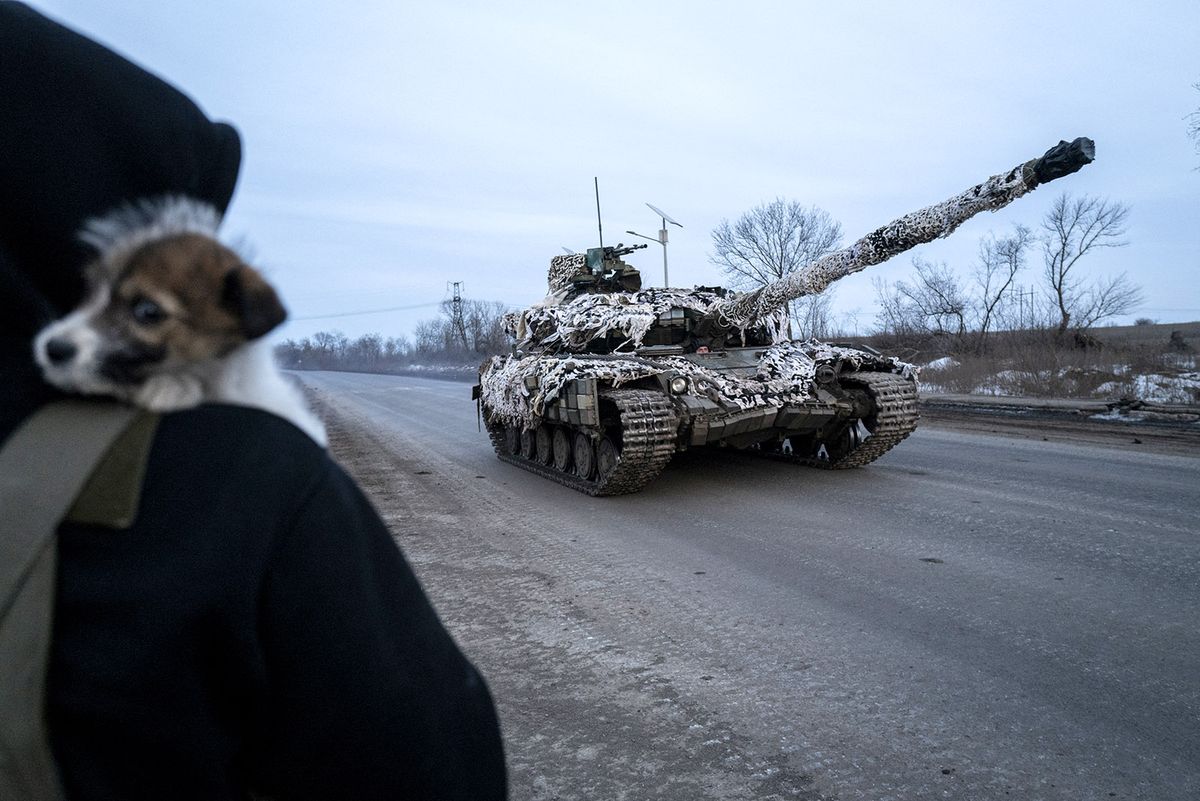 Traces of Russia-Ukraine war in Bakhmut
BAKHMUT, UKRAINE - FEBRUARY 24: A military tank moves amid Russia-Ukraine war continues in Bakhmut, Ukraine on February 24, 2023. Marek M. Berezowski / Anadolu Agency (Photo by Marek M. Berezowski / ANADOLU AGENCY / Anadolu Agency via AFP)