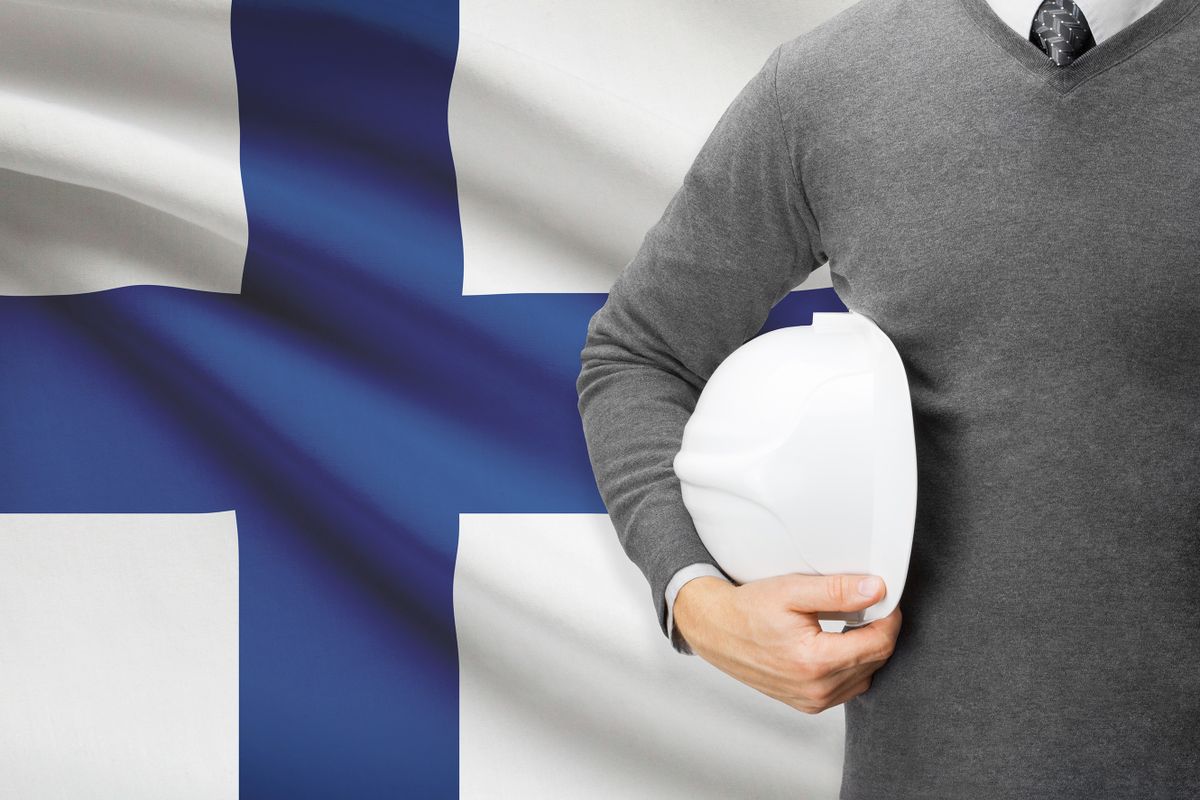 Architect,With,Flag,On,Background,-,Finland