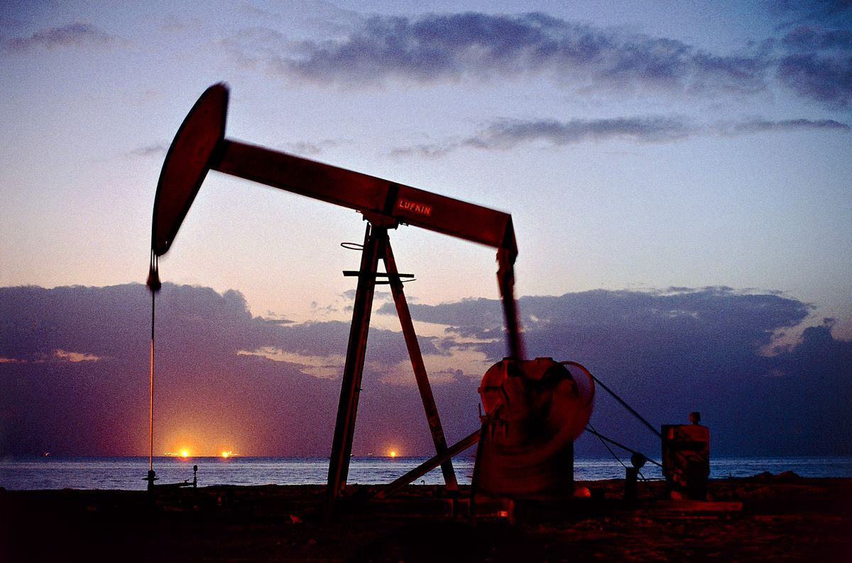 EGYPT - MARCH 18: Oil well, El Bilayim, Sinai Peninsula, Egypt. 