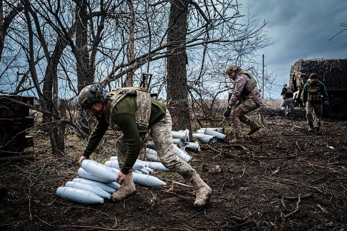 Ukrainian Army's artillery unit in Donetsk