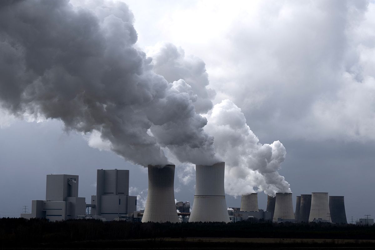 Lignite-fired power plant
15 March 2023, Saxony, Boxberg: Steam rises from the cooling towers of the Boxberg coal-fired power plant in Lusatia near the Polish border. Photo: Sebastian Kahnert/dpa (Photo by Sebastian Kahnert / DPA / dpa Picture-Alliance via AFP)