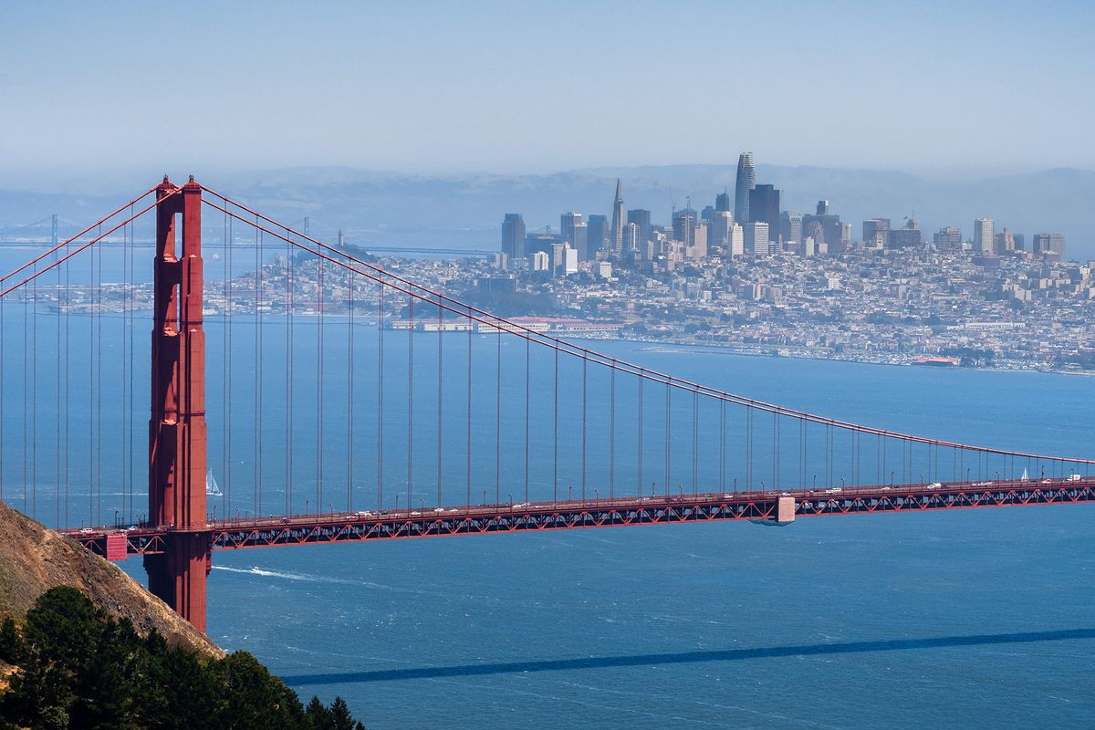 Aerial,View,Of,Golden,Gate,Bridge;,The,San,Francisco,Skyline
