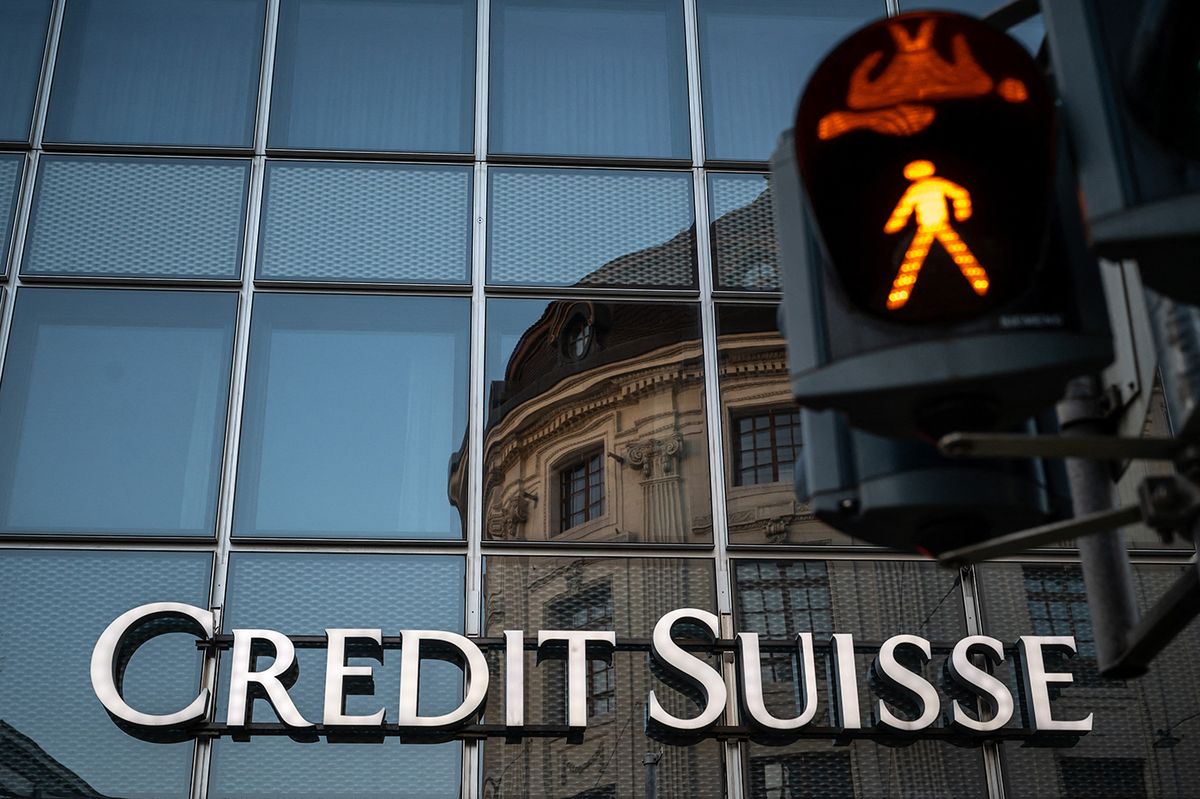 A signs of Swiss bank Credit Suisse is seen in Basel, on April 4, 2023 on the eve of the general meeting of shareholders following the takeover by UBS of Credit Suisse hastily arranged by the Swiss government on March 19, 2023 to prevent a financial meltdown. (Photo by Fabrice COFFRINI / AFP)
SWITZERLAND-BANKING-CORPORATE-MEETING-SHAREHOLDER-FINANCE-MERGER