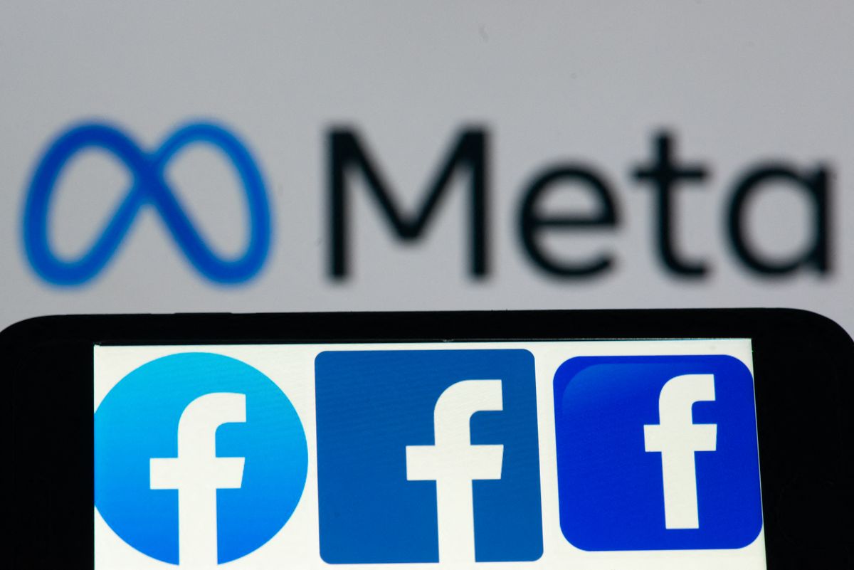 Meta Announces Subscription Services For Facebook
Logos of Facebook social media application and Meta company are seen on February 20, 2023 in L'Aquila, Italy. Meta CEO Mark Zuckerberg announced the launch of a paid subscription starting at $11.99 per month for users to authenticate their profiles on Meta platforms (Facebook, Instagram). (Photo by Lorenzo Di Cola/NurPhoto) (Photo by Lorenzo Di Cola / NurPhoto / NurPhoto via AFP)