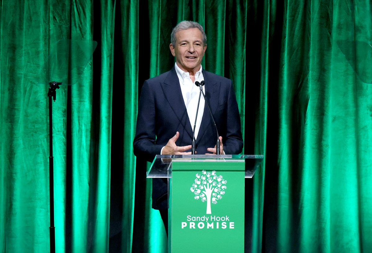 NEW YORK, NEW YORK - DECEMBER 06: Bob Iger speaks onstage during the 2022 Sandy Hook Promise Benefit at The Ziegfeld Ballroom on December 06, 2022 in New York City. 