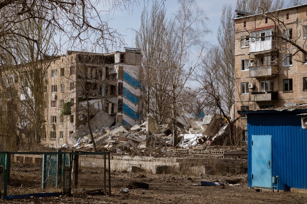 Traces of war in Avdiivka amid Russian-Ukrainian war