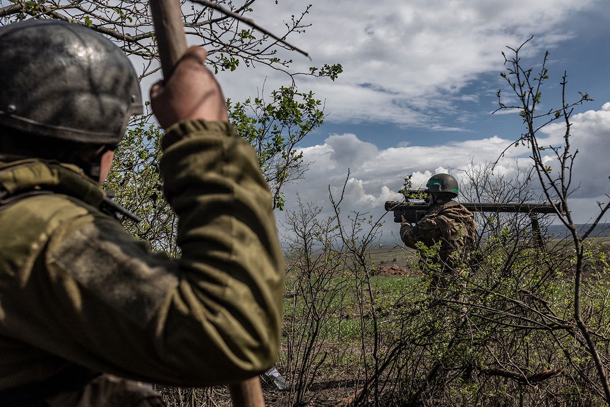 Ukrainian soldiers on the frontline in Donetsk Oblast
Ukrainian soldiers on the frontline in Donetsk Oblast
DONETSK OBLAST, UKRAINE - APRIL 23: Ukrainian soldiers of the 57th Brigade prepare a stinger to shoot a helicopter in the direction of Bakhmut, Ukraine on April 23, 2023. Diego Herrera Carcedo / Anadolu Agency (Photo by Diego Herrera Carcedo / ANADOLU AGENCY / Anadolu Agency via AFP)