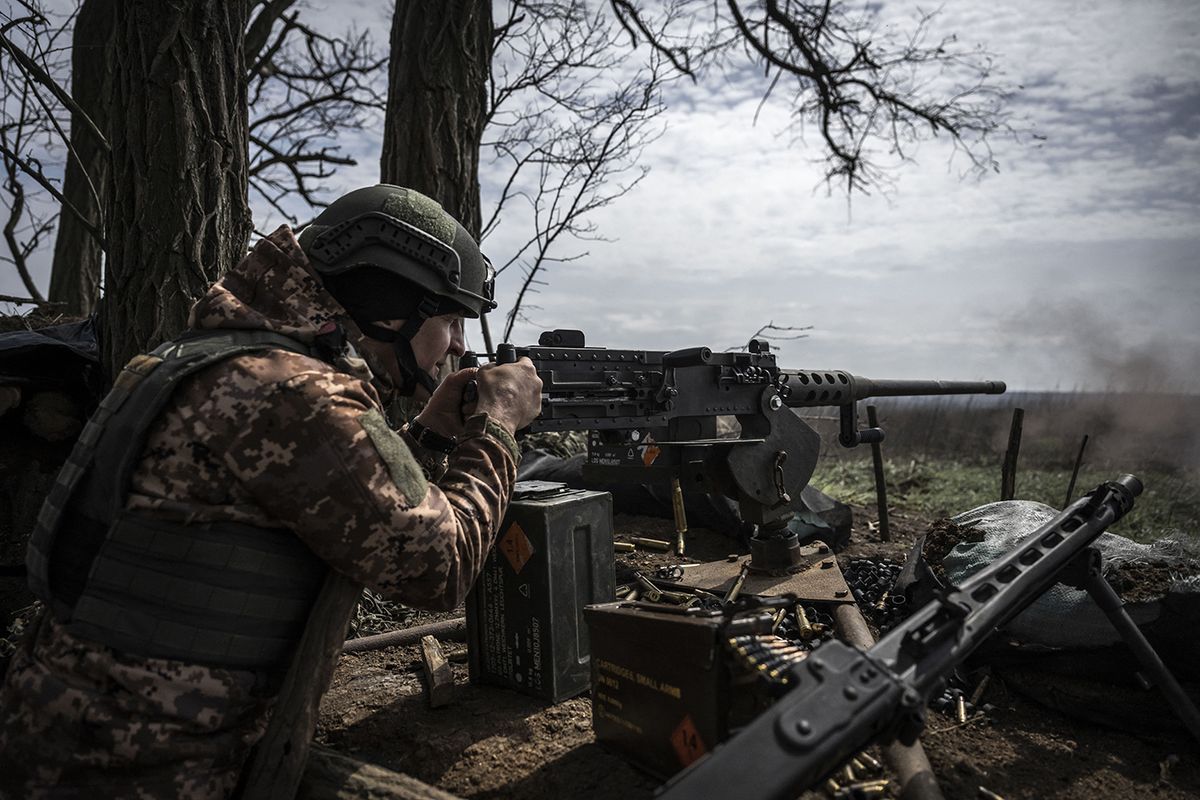 Ukrainian soldiers on the frontline in Donetsk Oblast
Ukrainian soldiers on the frontline in Donetsk Oblast
DONETSK, UKRAINE - APRIL 18: Ukrainian soldiers fire targets on the front line in the direction of the city of Ugledar, Donetsk, Ukraine as Russia-Ukraine war continues on April 18, 2023. Heavy weapons are being used in the direction of Ugledar city, which is known as the front where the heaviest tank clashes are occurred. Muhammed Enes Yildirim / Anadolu Agency (Photo by Muhammed Enes Yildirim / ANADOLU AGENCY / Anadolu Agency via AFP)