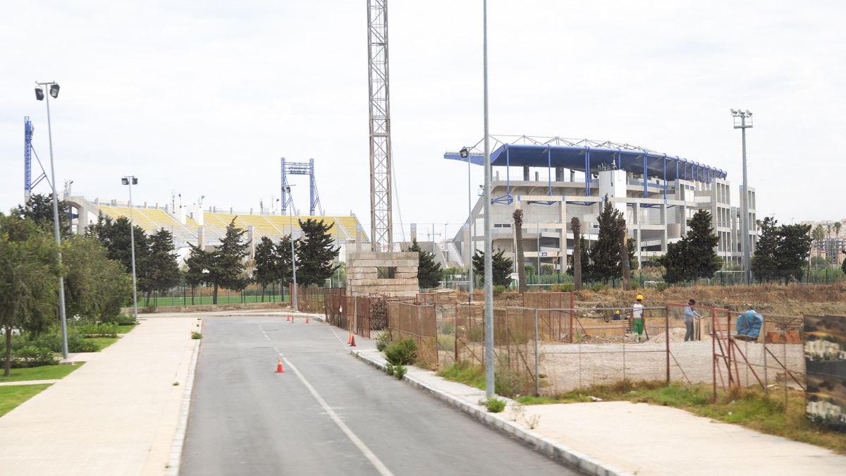 Tanger/Morocco, 21 Sept 2019: Surroundings of the Football Stadium of Tanger