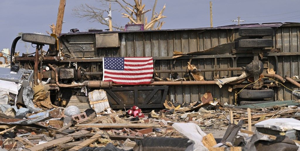 Aftermath of tornado in Rolling Fork, US
