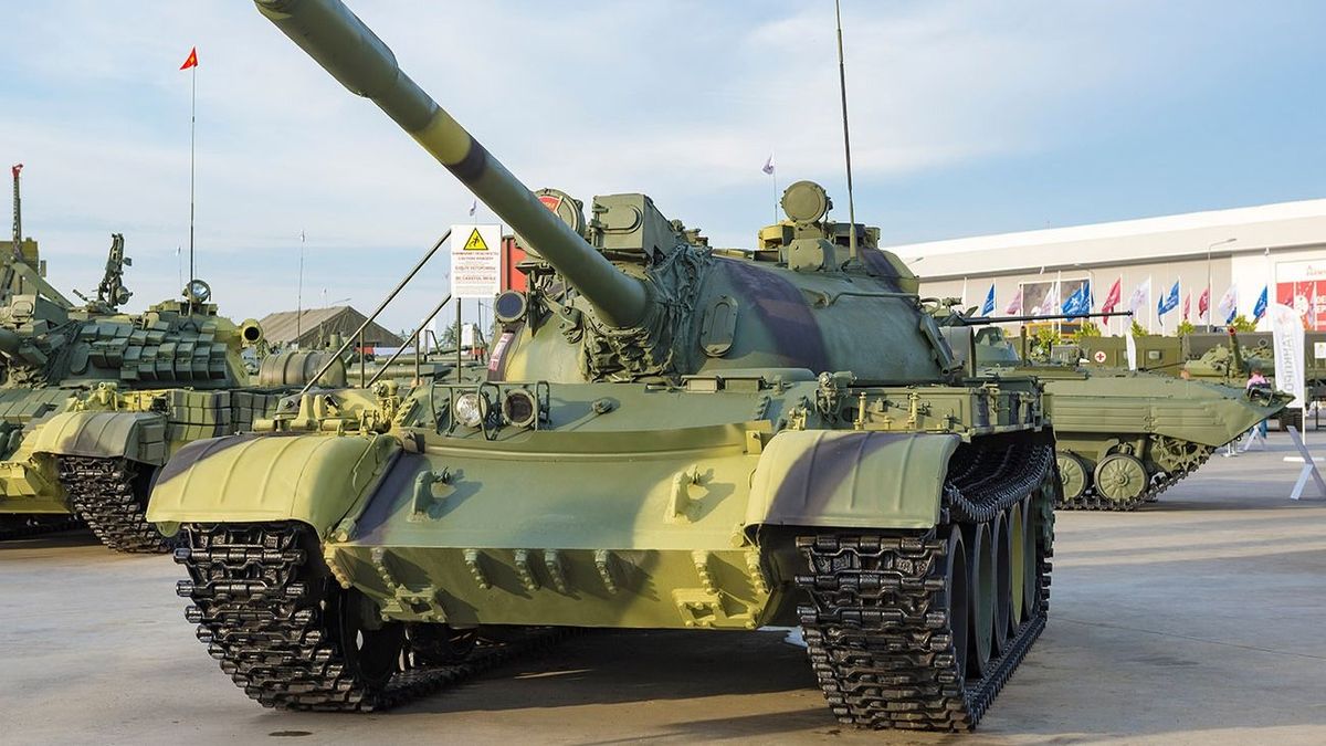 Moscow,Region,,Russia,-,August,25,,2020:,Soviet,Tank,T-55mv. MOSCOW REGION, RUSSIA - AUGUST 25, 2020: Soviet tank T-55MV. The world's first mass-produced tank capable of conducting combat operations in the conditions of the use of nuclear weapons. Patriot Park