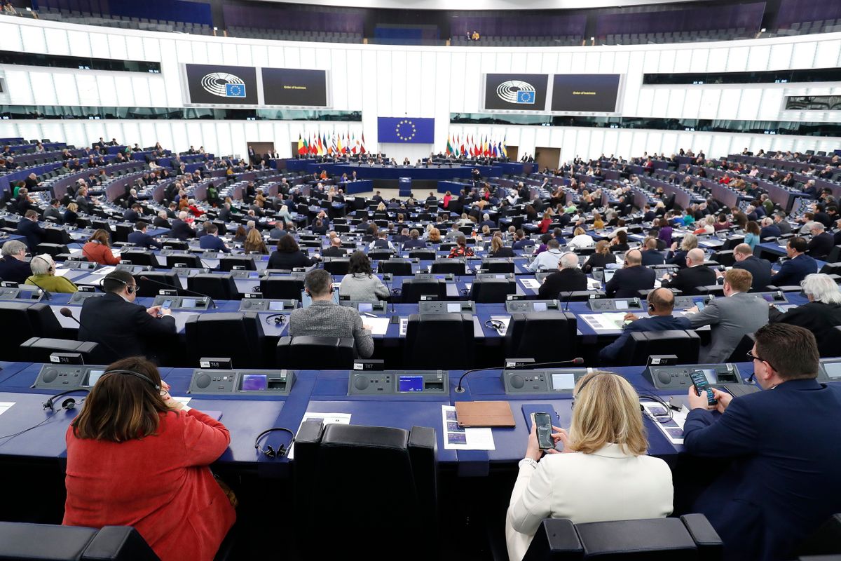 Strasbourg, 2023. április 17.Képviselők az Európai Parlament plenáris ülésén Strasbourgban 2023. április 17-én. Az uniós törvényhozó testület április 17. és 20. között ülésezik.