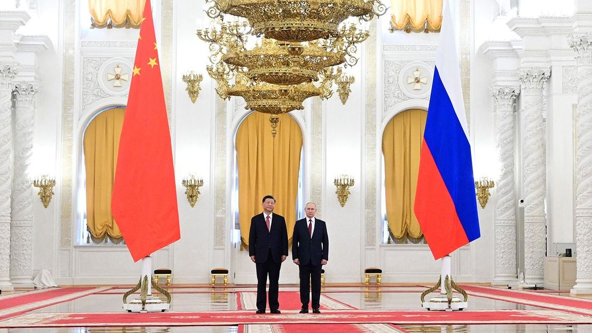 Russian President Vladimir Putin meets with China's President Xi Jinping at the Kremlin in Moscow on March 21, 2023. (Photo by Pavel Byrkin / SPUTNIK / AFP)
RUSSIA-CHINA-POLITICS-DIPLOMACY