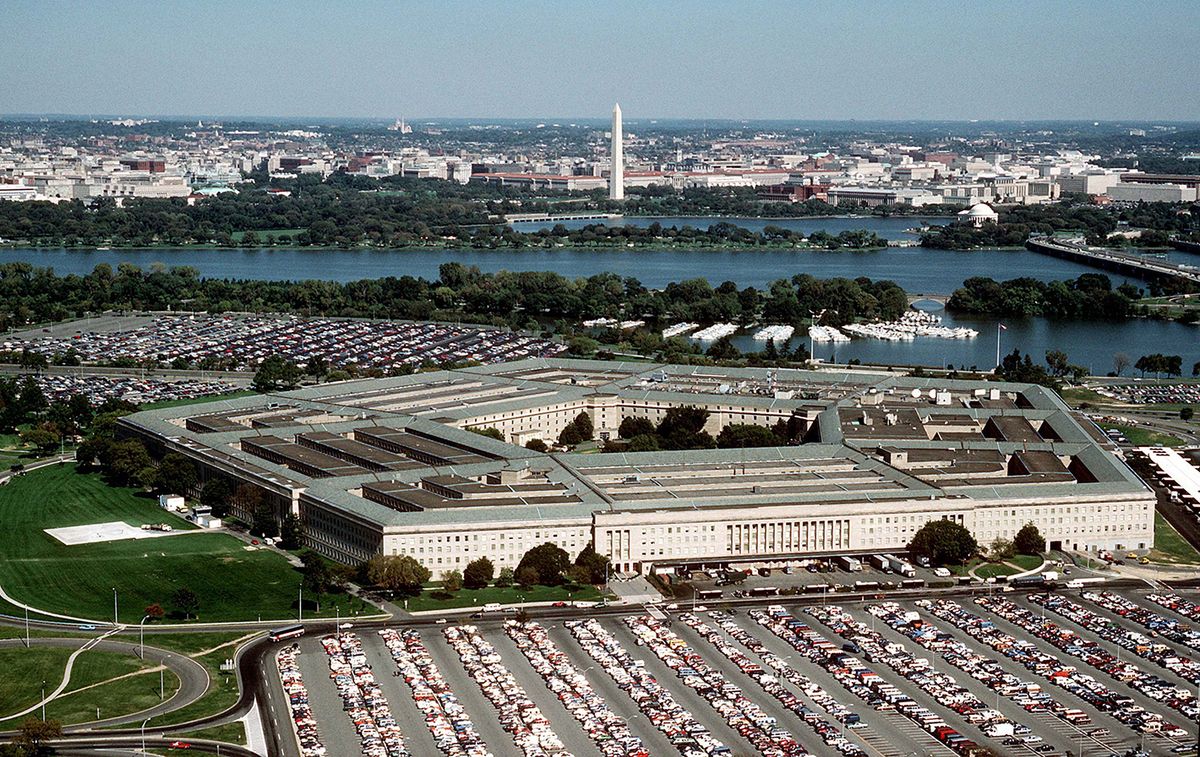 Pentagon Attacked by Airplane
392984 01: (FILE PHOTO) The Pentagon building is seen in this undated aerial photo. headquarters of the Department of Defense, in Washington, DC in an undated photo. A hijacked Boeing 757 jet crashed into the Pentagon September 11, 2001 destroying a large section of the building and setting it on fire. (Photo by U.S. Air Force/Getty Images)