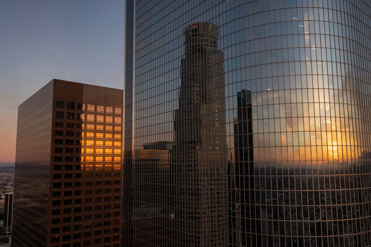 Sunrise Illuminates Downtown Los Angeles