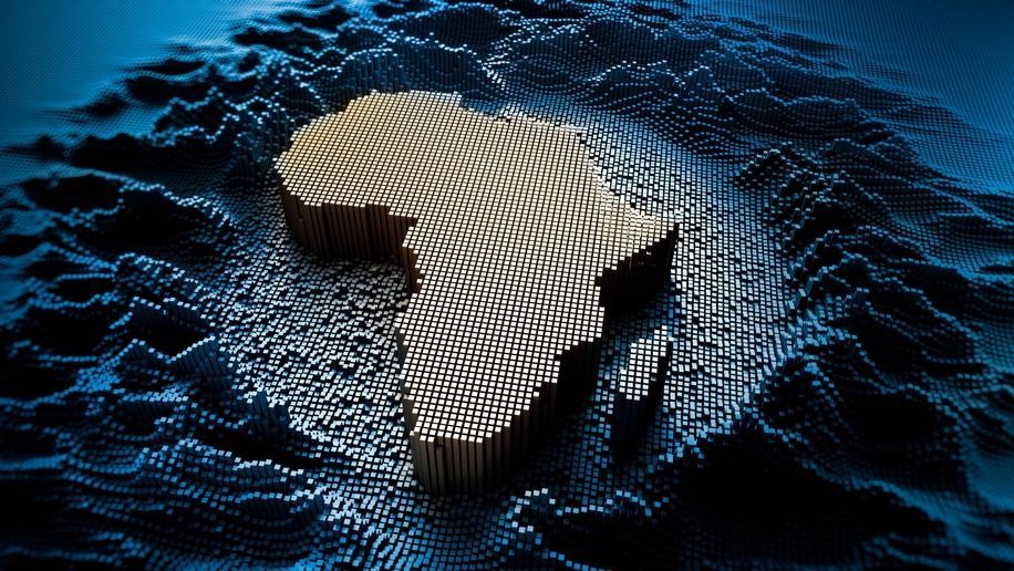 African,Map,In,A,Digital,Raster,Micro,Structure,-,3d