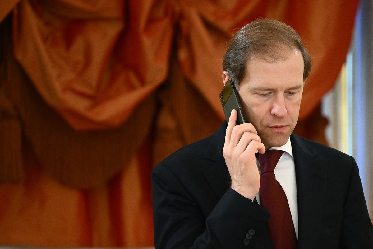 Russian Minister of Industry and Trade Denis Manturov is seen before a meeting of the leaders of Russia and China and members of the both delegations at the Kremlin in Moscow on March 21, 2023. (Photo by Alexey MAISHEV / SPUTNIK / AFP)