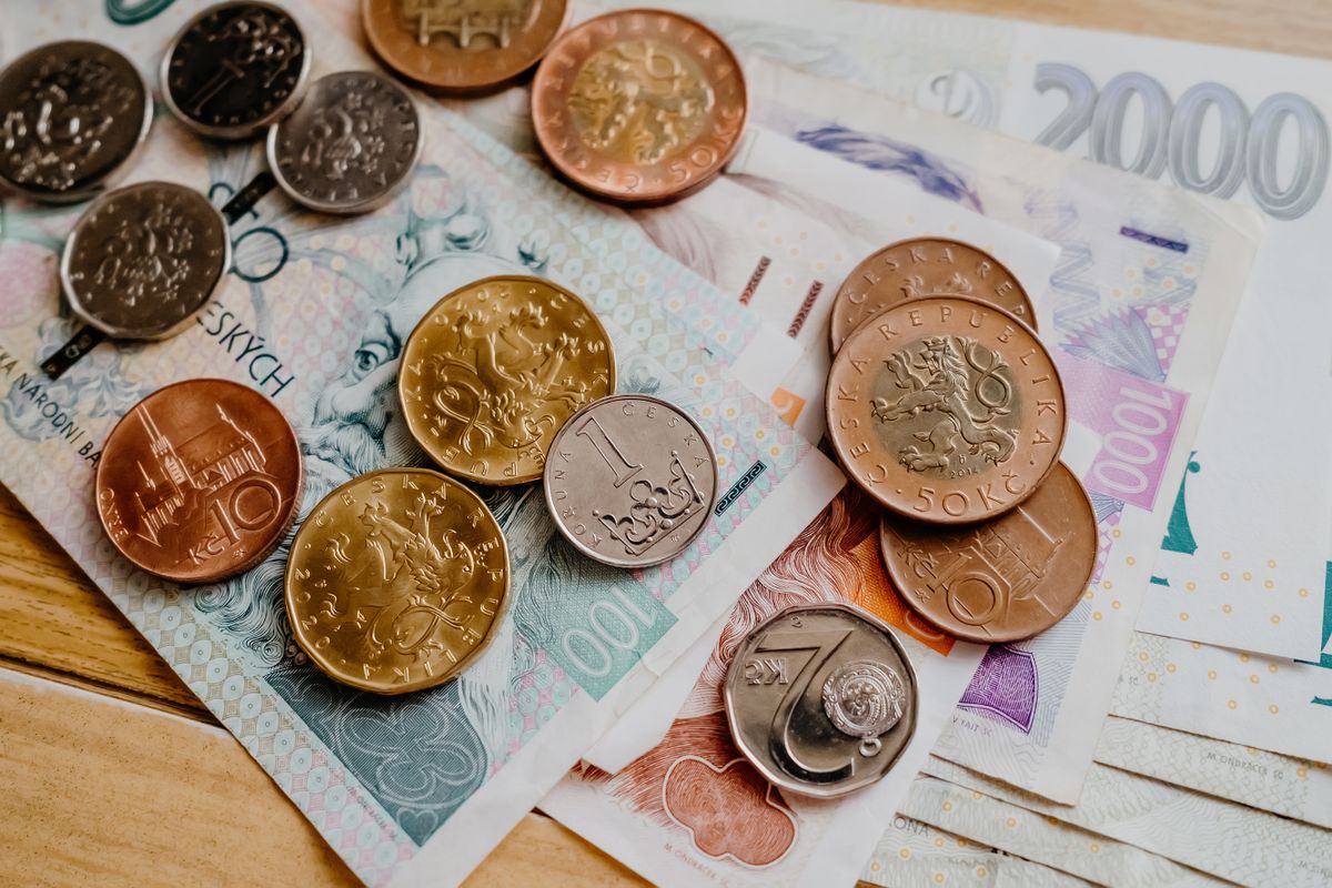 Czech,Cash,Money,Close-up,Background.,Czech,Crown.,Ceska,Koruna.,Bill