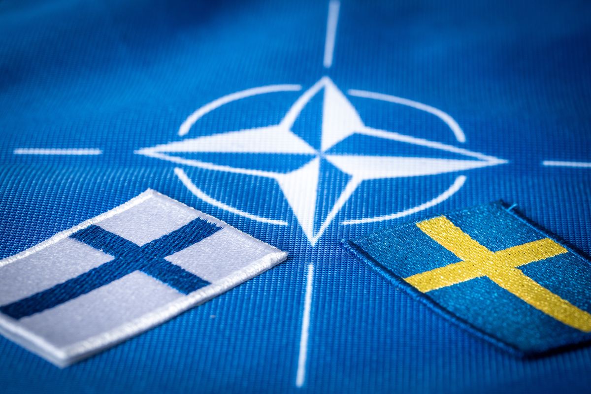 Flags,Of,Sweden,And,Finland,Against,The,Background,Of,The
NATO