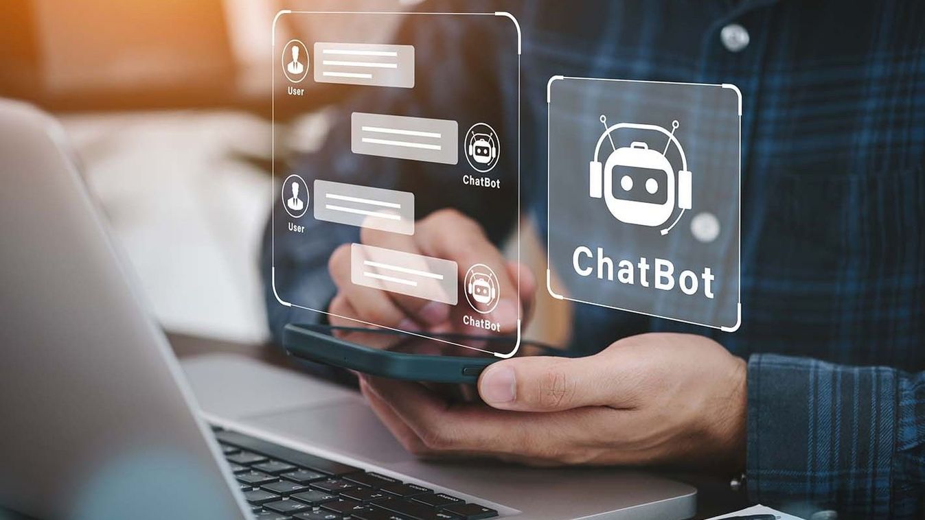 Using system AI Chatbot in computer or mobile application to uses artificial intelligence chatbots automatically respond online messages intelligent service to help customers