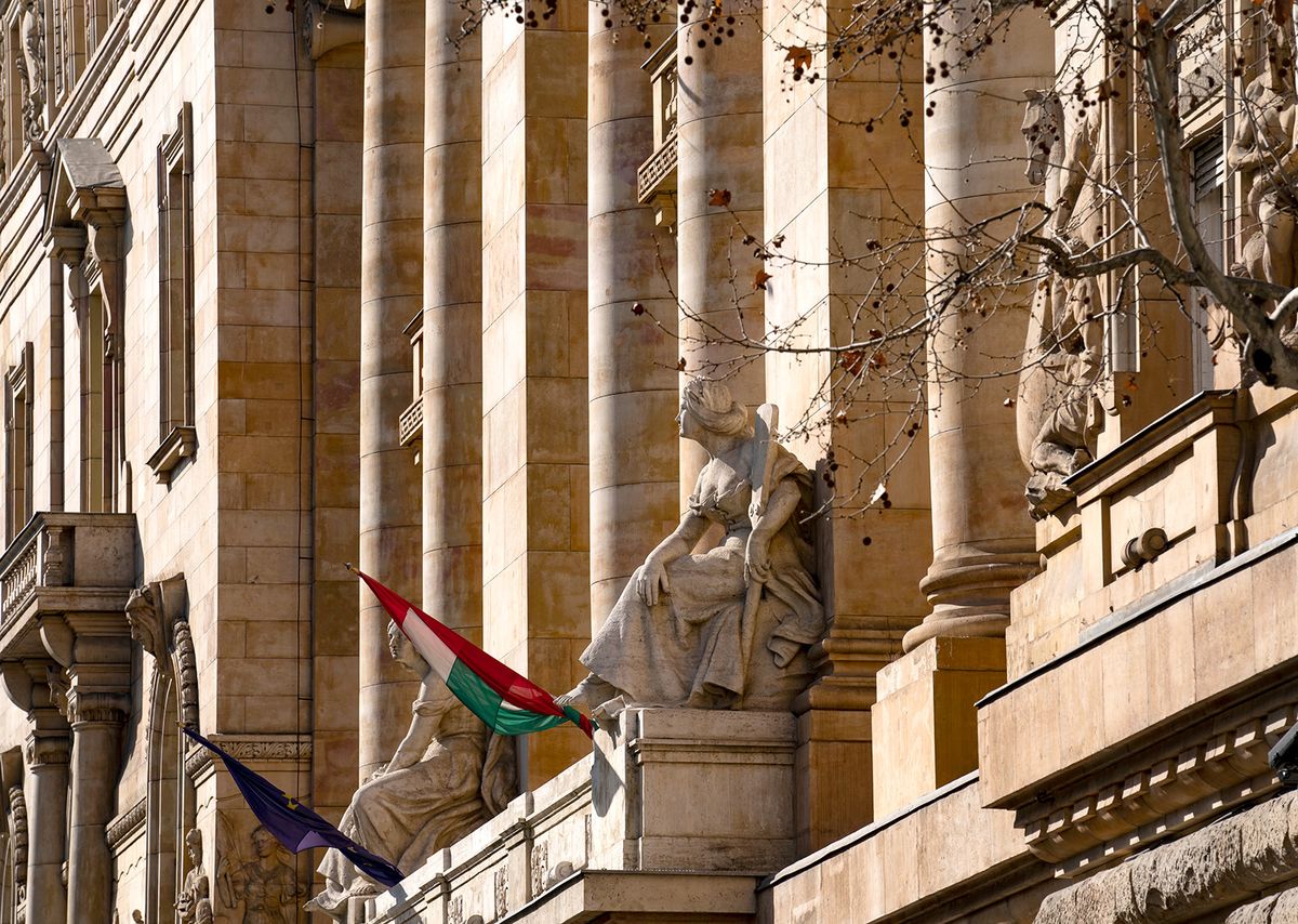 Budapest,,Hungary,-,March,22,,2020:,Building,Of,The,Hungarian
Budapest, Hungary - March 22, 2020: Building of the Hungarian National Bank (MNB) in BUdapest, Hungary.