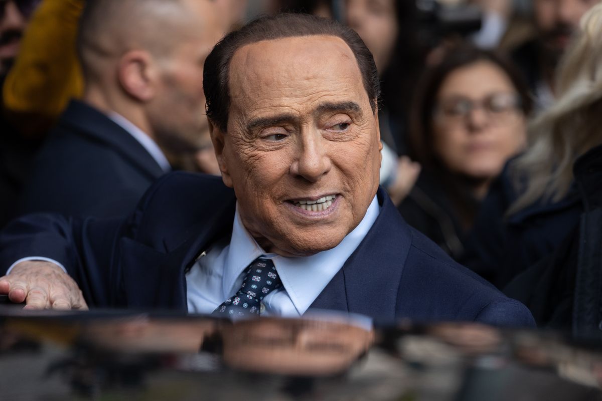 MILAN, ITALY - NOVEMBER 19: Senator and President of Forza Italia Silvio Berlusconi attends the inauguration of the new headquarters of the Lombardy regional coordination of Forza Italia on November 19, 2022 in Milan, Italy. 