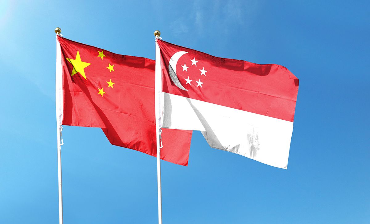 Singapore,Flag,And,China,Flag,With,Clipping,Path,Isolated,On
Singapore flag and China flag with clipping path isolated on white background. Shut down that waving flag. symbol. Frame with empty space for your text