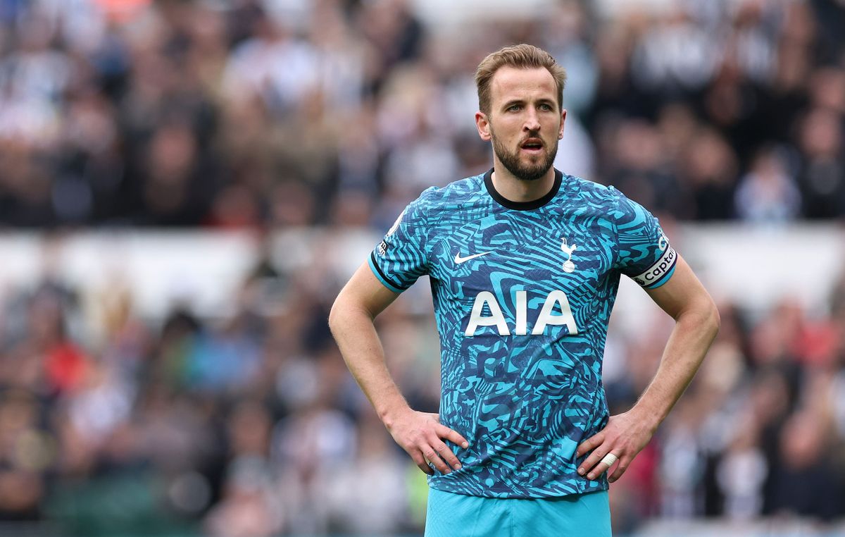 NEWCASTLE UPON TYNE, ENGLAND - APRIL 23: Harry Kane of Tottenham Hotspur looks on during the Premier League match between Newcastle United and Tottenham Hotspur at St. James Park on April 23, 2023 in Newcastle upon Tyne, England. 