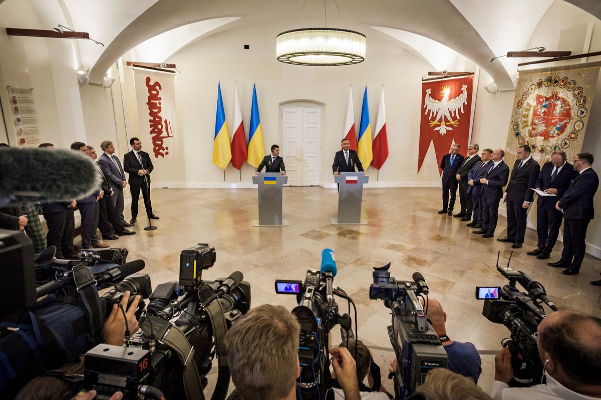 Ukrainian President Zelensky Meets Polish President Duda In Warsaw