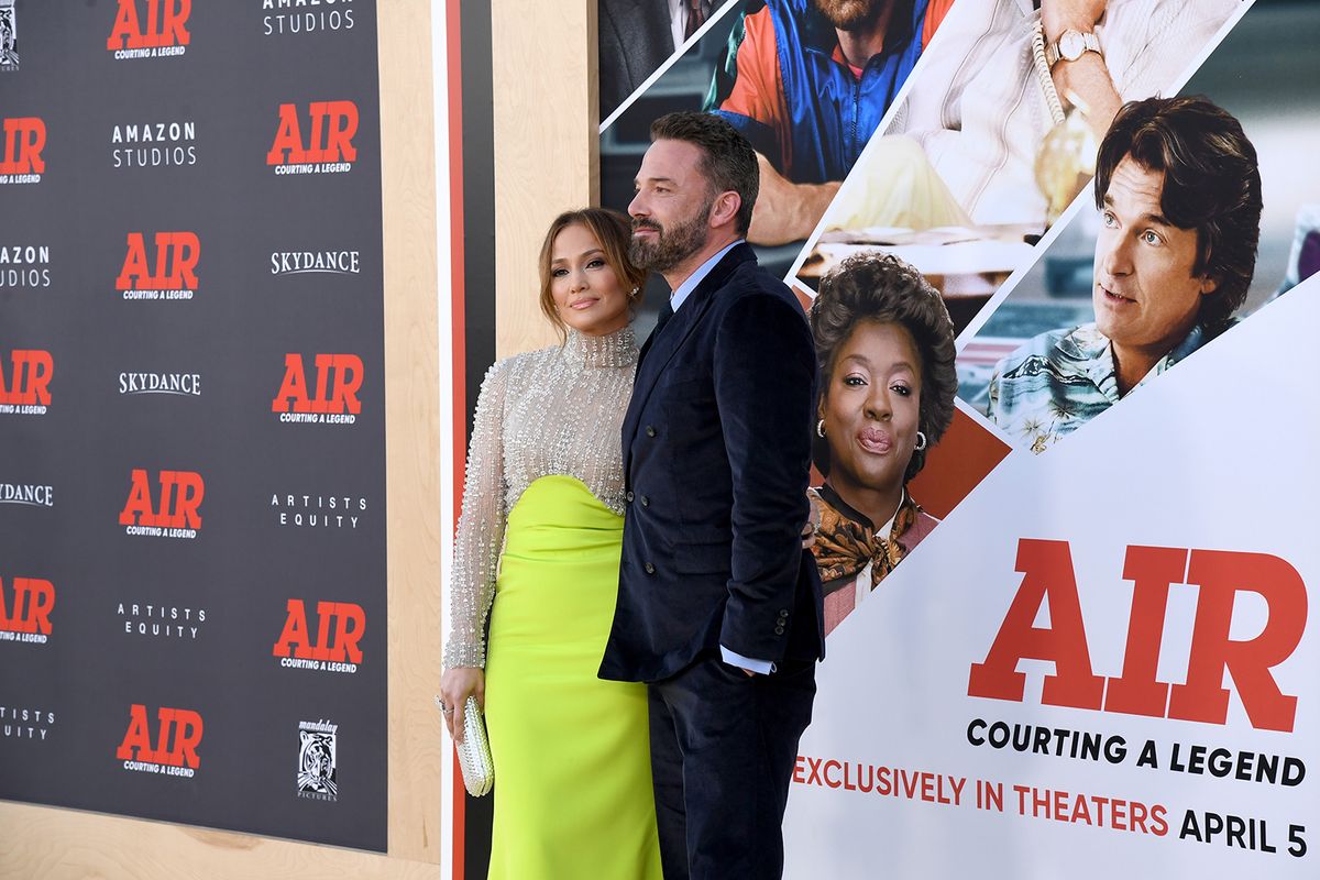 Amazon Studios' World Premiere Of "AIR" - Arrivals
LOS ANGELES, CALIFORNIA - MARCH 27: Jennifer Lopez and Ben Affleck attend Amazon Studios' World Premiere Of "AIR" at Regency Village Theatre on March 27, 2023 in Los Angeles, California. (Photo by Jon Kopaloff/Getty Images)