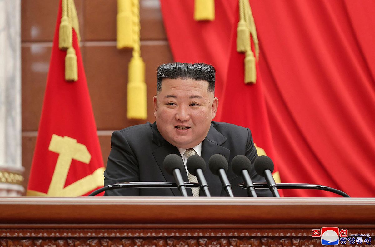 This undated photo released by North Korea's official Korean Central News Agency (KCNA) on March 2, 2023 shows North Korean leader Kim Jong Un attending the 7th enlarged plenary meeting of the 8th Central Committee of the Workers' Party of Korea (WPK) at the office building of the WPK Central Committee in Pyongyang. (Photo by KCNA VIA KNS / AFP) / - South Korea OUT / ---EDITORS NOTE--- RESTRICTED TO EDITORIAL USE - MANDATORY CREDIT "AFP PHOTO/KCNA VIA KNS" - NO MARKETING NO ADVERTISING CAMPAIGNS - DISTRIBUTED AS A SERVICE TO CLIENTSTHIS PICTURE WAS MADE AVAILABLE BY A THIRD PARTY. AFP CAN NOT INDEPENDENTLY VERIFY THE AUTHENTICITY, LOCATION, DATE AND CONTENT OF THIS IMAGE. /
NKOREA-POLITICS