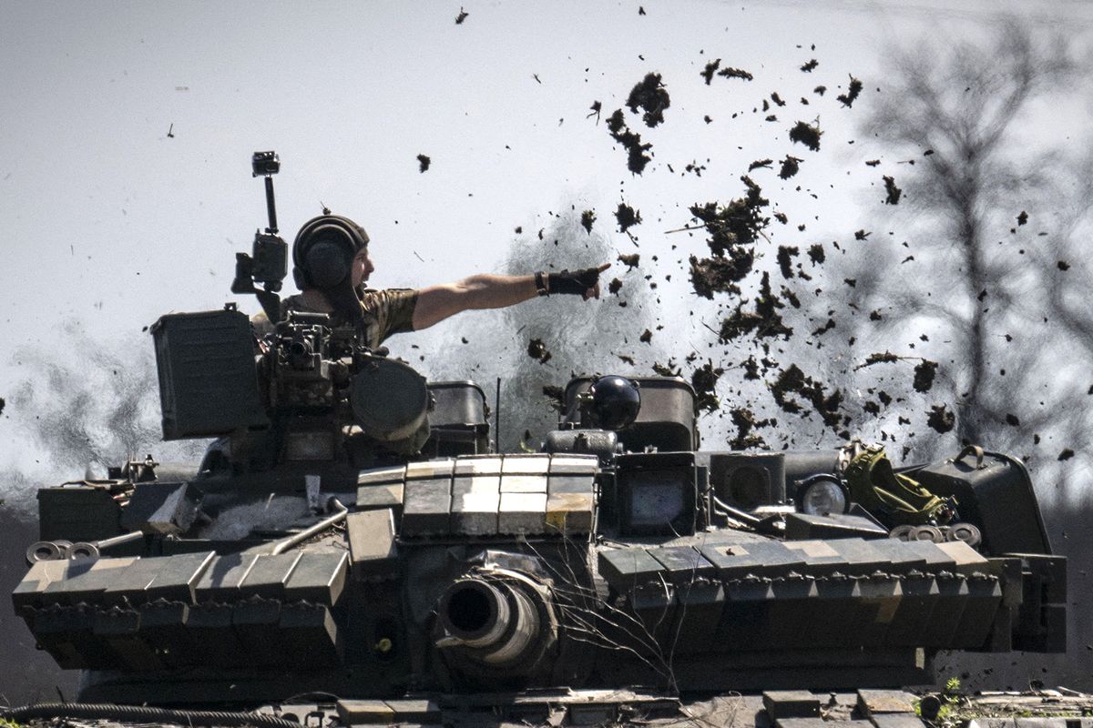 Ukrainian tank crews on the frontline in Donetsk Oblast DONETSK OBLAST, UKRAINE - APRIL 26: Ukrainian crews operate and fire the tanks on ranges in tough terrain conditions as the Russia-Ukraine war continues in Donetsk Oblast, Ukraine on April 26, 2023. Muhammed Enes Yildirim / Anadolu Agency (Photo by Muhammed Enes Yildirim / ANADOLU AGENCY / Anadolu Agency via AFP)