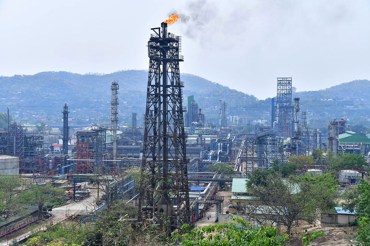 A general view of the Guwahati Refinery operated by Indian Oil Corporation is pictured in Guwahati on March 30, 2023. - On March 29 Russian oil giant Rosneft announced a deal with Indian Oil to substantially increase oil supplies to the firm. India has emerged as a major buyer of Russian oil since the Ukraine war. (Photo by Biju BORO / AFP)