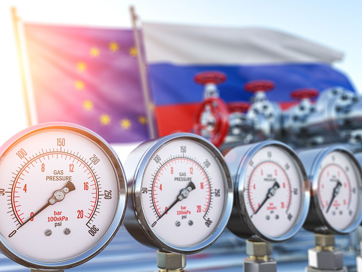 Gas pipeline with gauge with zero pression and EU European Union and Russia flags. Energy crisis and sacctions concept.
Gas pipeline with gauge with zero pression and EU European Union and Russia flags. Energy crisis and sacctions concept. 3d illustration