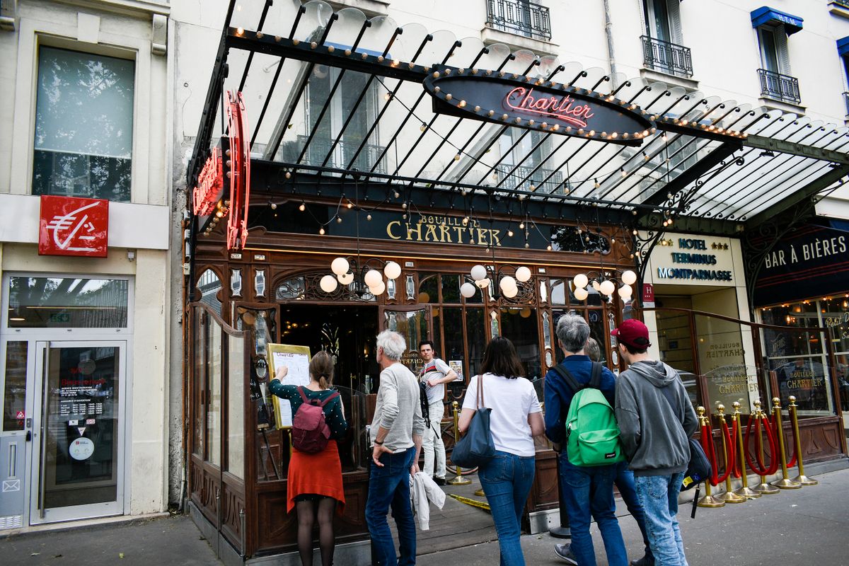 France, Paris, 2023-05-22, chartier restaurant, Photograph by Magali Cohen / Hans Lucas.France, Paris, 2023-05-22, restaurant chartier, bouillon