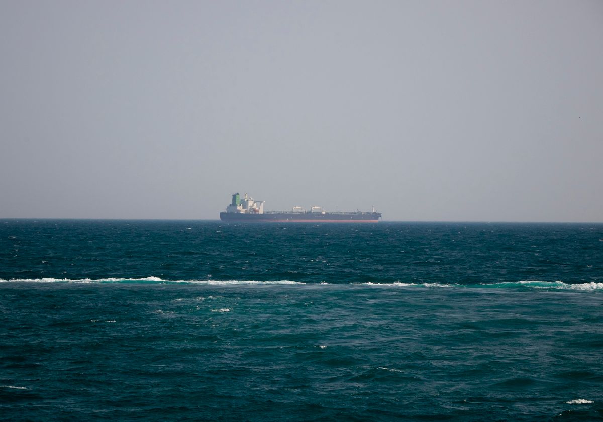 An Iranian oil tanker sit anchored off the Kharg oil hub on the Persian Gulf about 1,250 km (776 miles) south of Tehran on February 23, 2016