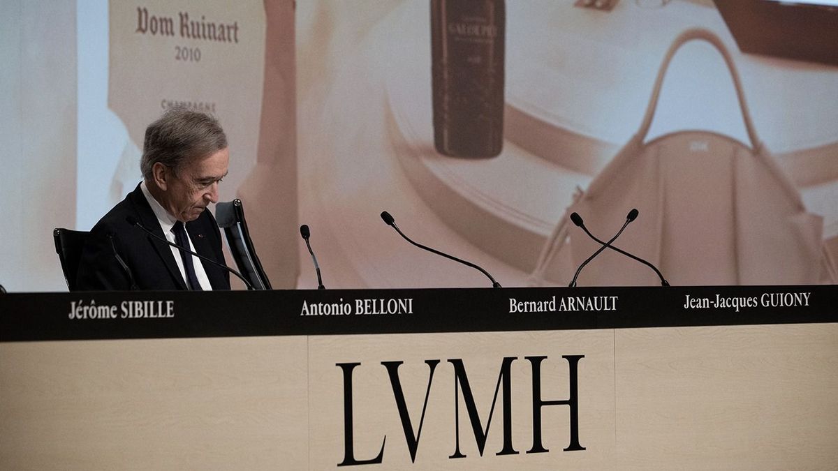 FRANCE-ECONOMY-LUXURY-LVMHHead of world's top luxury group LVMH head Bernard Arnault takes part in the LVMH general assembly in Paris, on April 20, 2023. (Photo by ALAIN JOCARD / AFP)