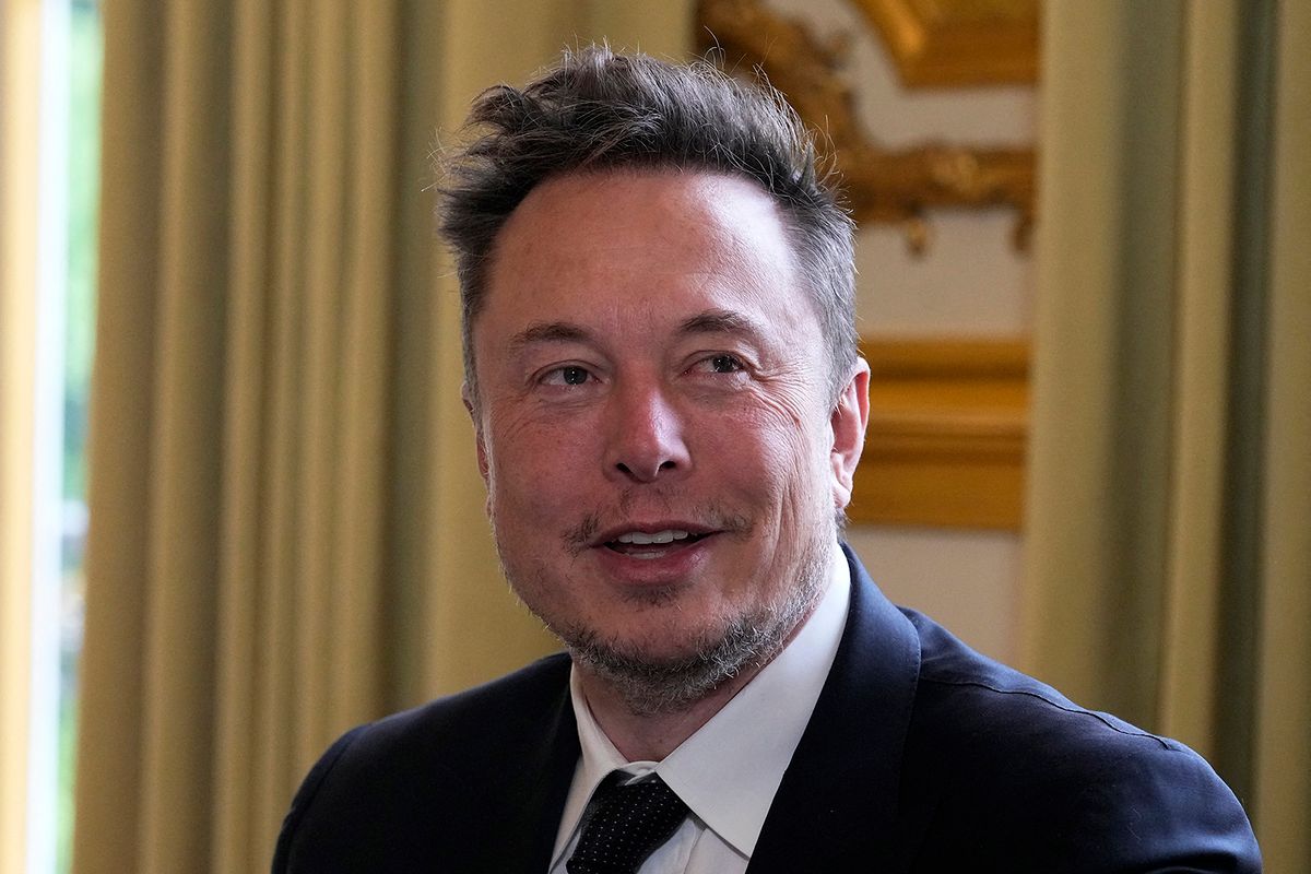 SpaceX, Twitter and electric car maker Tesla CEO Elon Musk meets with France's President at the Elysee presidential palace in Paris on May 15, 2023. (Photo by Michel Euler / POOL / AFP)