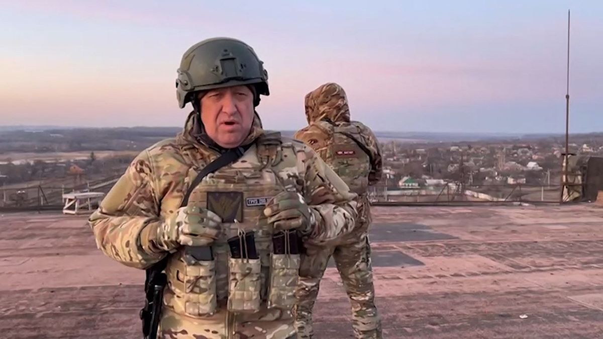 UKRAINE-RUSSIA-CONFLICT-WAR
This video grab taken from a video posted on Telegram channel @concordgroup_official on March 3, 2023, shows Yevgeny Prigozhin, the chief of the Russian paramilitary group Wagner speaking to the camera from a rooftop at an undisclosed location. Prigozhin declared his fighters have "practically encircled" Bakhmut. - Ukrainian officials said the fighting is becoming increasingly difficult, after Russia claimed several villages near Bakhmut in recent weeks. Only around 4,500 people remain in the destroyed city, which had a population of about 70,000 before the conflict, Ukrainian officials said. (Photo by @concordgroup_official / AFP) / RESTRICTED TO EDITORIAL USE - MANDATORY CREDIT "AFP PHOTO /  Telegram channel @concordgroup_official / AFP  - NO MARKETING - NO ADVERTISING CAMPAIGNS - DISTRIBUTED AS A SERVICE TO CLIENTS