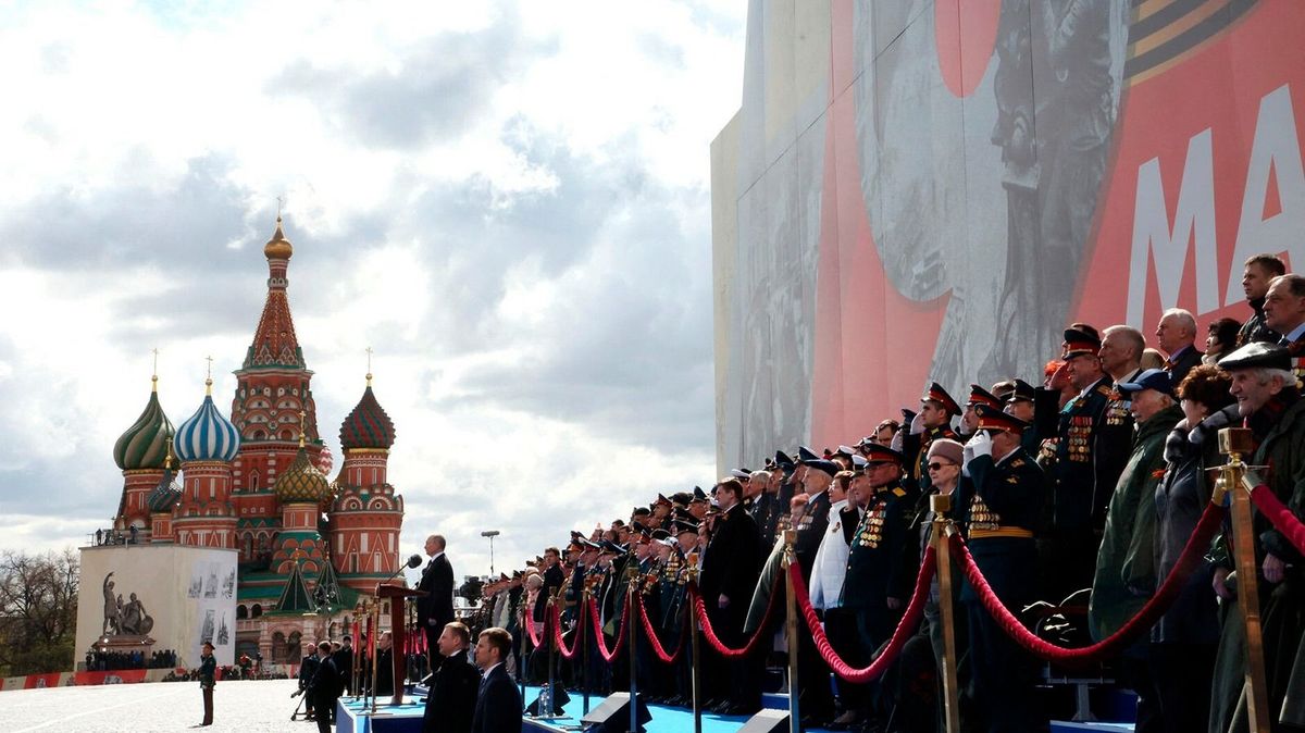 Military parade of the Russian army on Red Square in Moscow on May 9, 2023. Military parade of the Russian army on Red Square in Moscow on May 9, 2023. Vladimir PUTIN (President of Russia) during his speech. Victory Parade on Red Square. Russia's parade to celebrate victory over Nazi Germany. Photo: The Kremlin Moscow via (Photo by The Kremlin Moscow / The Kremlin Moscow / dpa Picture-Alliance via AFP)