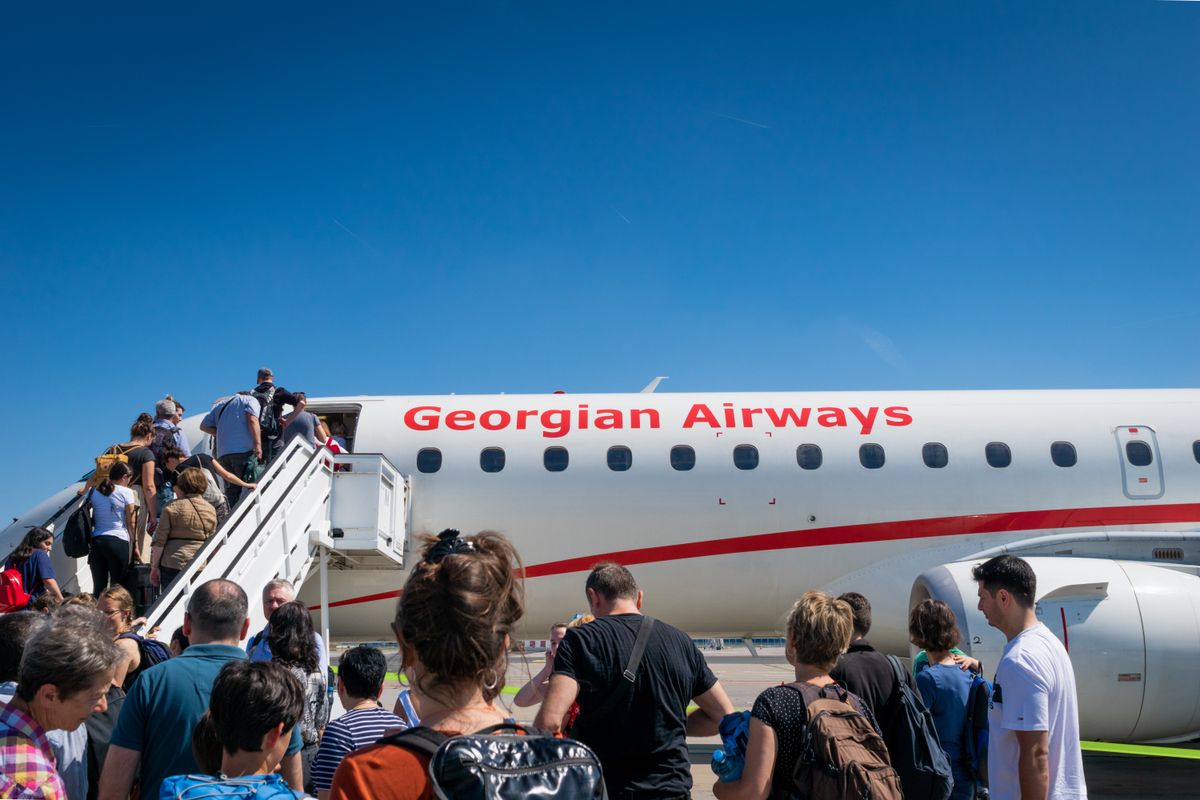 Berlin,,Germany,-,July,2019:,Georgian,Airways,Embraer,Aircraft,And