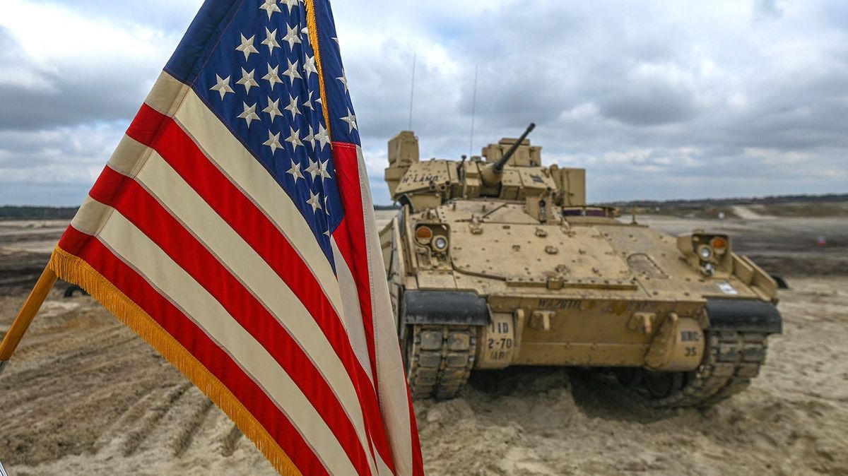 Abrams Tank Training in Poland's Nowa Deba NOWA DEBA, POLAND - APRIL 12: American soldiers of the 2nd Battalion, 70th Armor Regiment, 2nd Armored Brigade Comat Team, 1st Infantry Division supporting the 4th Infantry Division, are seen during a high-intensity training session utilizing Bradley Fighting Vehicle at Nowa DÄ™ba training ground in Nowa Deba, Poland on April 12, 2023. US and Polish soldiers train together at Nowa DÄ™ba to strengthen NATO's eastern flank. The recent acquisition of 250 M1A2 Abrams tanks by Poland from the US Army furthers this collaboration. Artur Widak / Anadolu Agency (Photo by Artur Widak / ANADOLU AGENCY / Anadolu Agency via AFP)